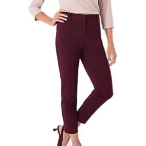 White House Black Market Slim Ankle Pants Burgundy Dark Red Size 6